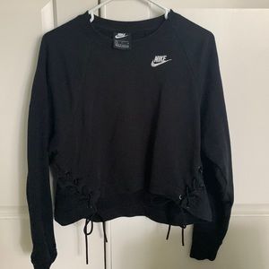 Nike Cropped Lace up Crew Neck Sweathsirt